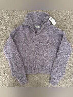 Hollister Boucle Half Zip Sweater
